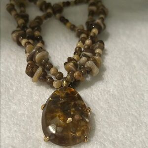 Elegant Brown Beaded Necklace